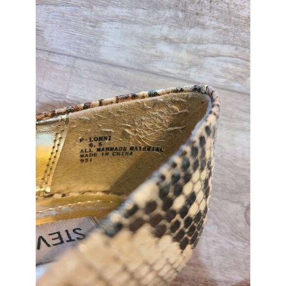 Steve madden womens 6.5 brown and tan snake skin print Lonni heels - Picture 7 of 8